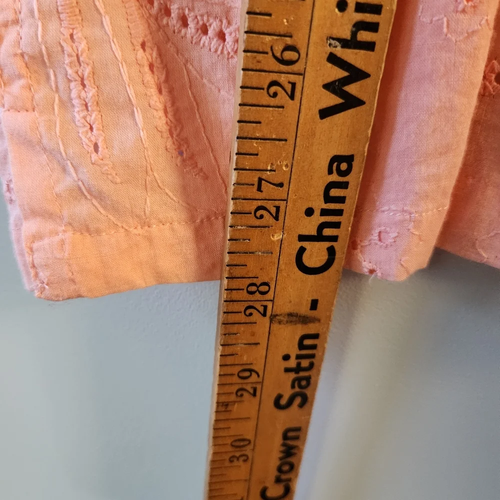 Free Planet Peach Eyelet Cotton Shirt - Tropical Resort Vibes - Picture 8 of 11